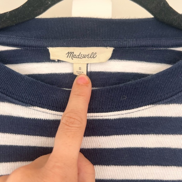 SOLD Black and White Striped Long Sleeve Shirt - Picture 4 of 5